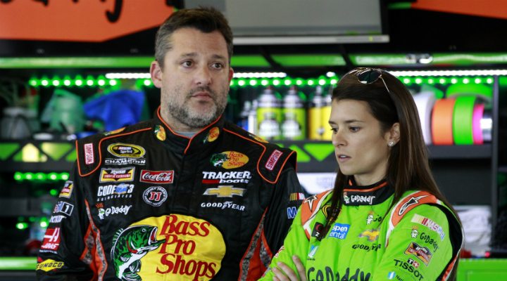 Tony Stewart and Danica Patrick in the garage