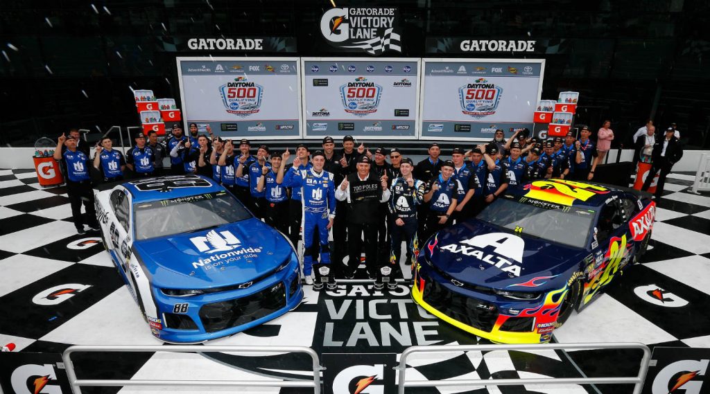 Daytona 500 front row Alex Bowman William Byron 2019