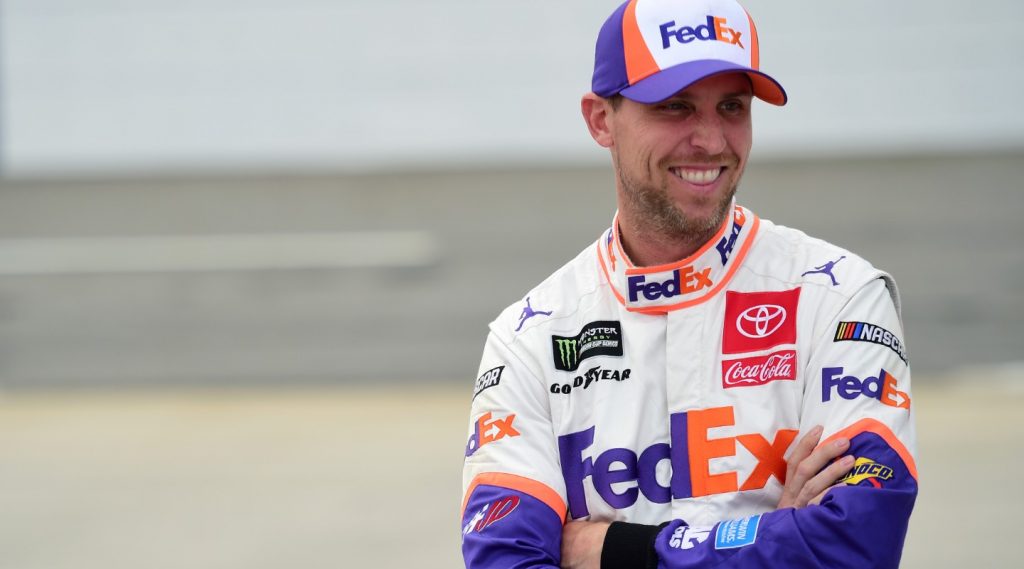 Denny Hamlin Smiling on Pit Road at Martinsville