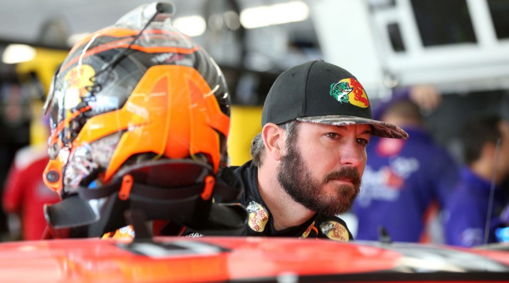 Martin Truex, Jr. in Garage at Daytona