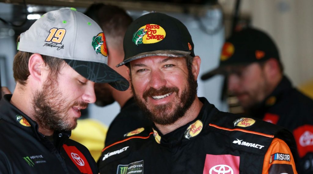 Martin Truex, Jr. Smiling in Garage 2019