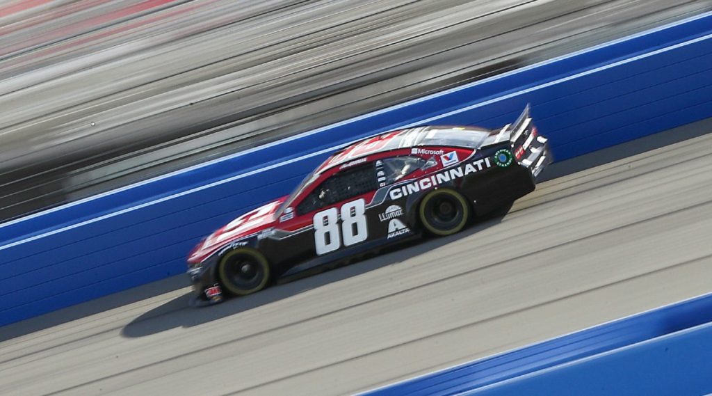 Alex Bowman practicing at Auto Club Speedway 2020 in Cincinnati paint scheme