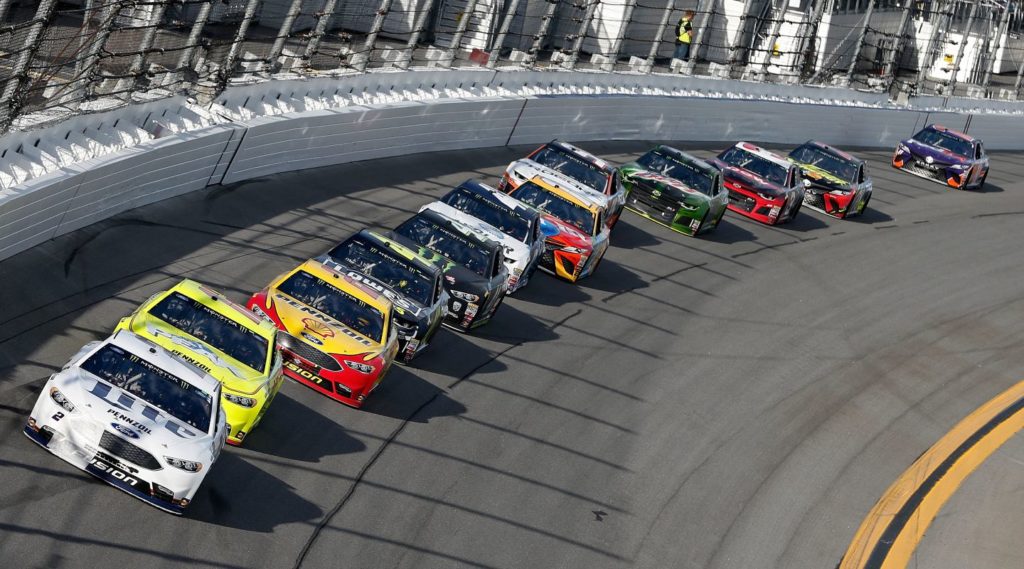 Daytona pack racing with Brad Keselowski leading