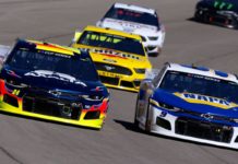 NASCAR Fantasy Preview: Fontana (Auto Club 400) William Byron and Chase Elliott racing at Las Vegas Motor Speedway with Joey Logano and Brad Keselowski close behind