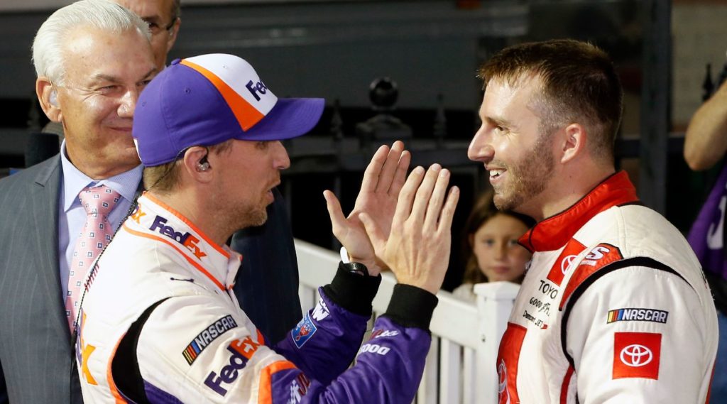 Denny Hamlin and Matt DiBenedetto after Bristol 2019