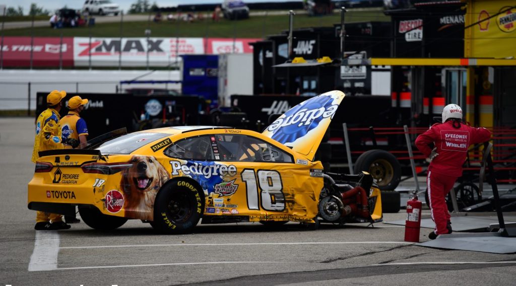 Kyle Busch wrecked race car at New Hampshire Motor Speedway 2020