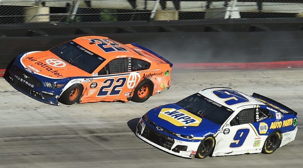 Joey Logano and Chase Elliott wreck at Bristol 2020