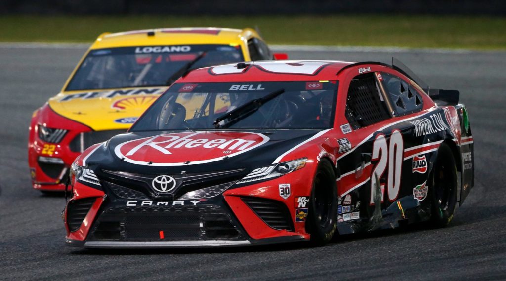 Christopher Bell racing with Joey Logano at the Daytona Road Course race 2021