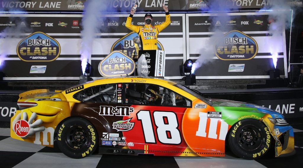 Kyle Busch victory lane after Busch Clash at Daytona Road Course 2021