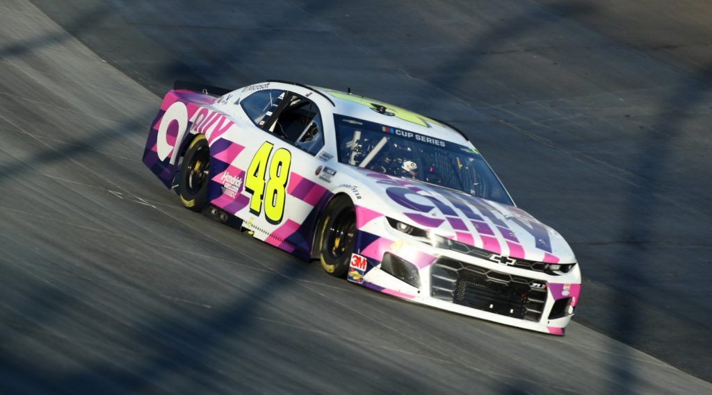 Alex Bowman / Jimmie Johnson 48 Ally car racing at Dover