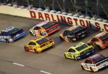 Darlington NASCAR Fantasy & Betting Preview – Goodyear 400 Darlington field going into turn 1 with Ty Dillon leading 2020 race