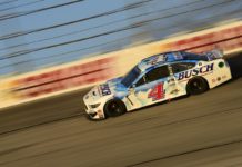 Grab This Top 10 Prop Bet For The NASCAR Race At Darlington Kevin Harvick driving throwback paint scheme Busch Beer Ford at Darlington Raceway in 2020