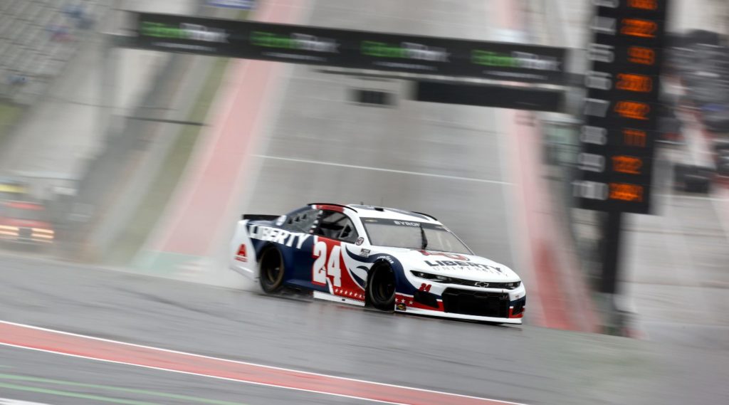 William Byron during practice at Circuit of the Americas 2021 rain