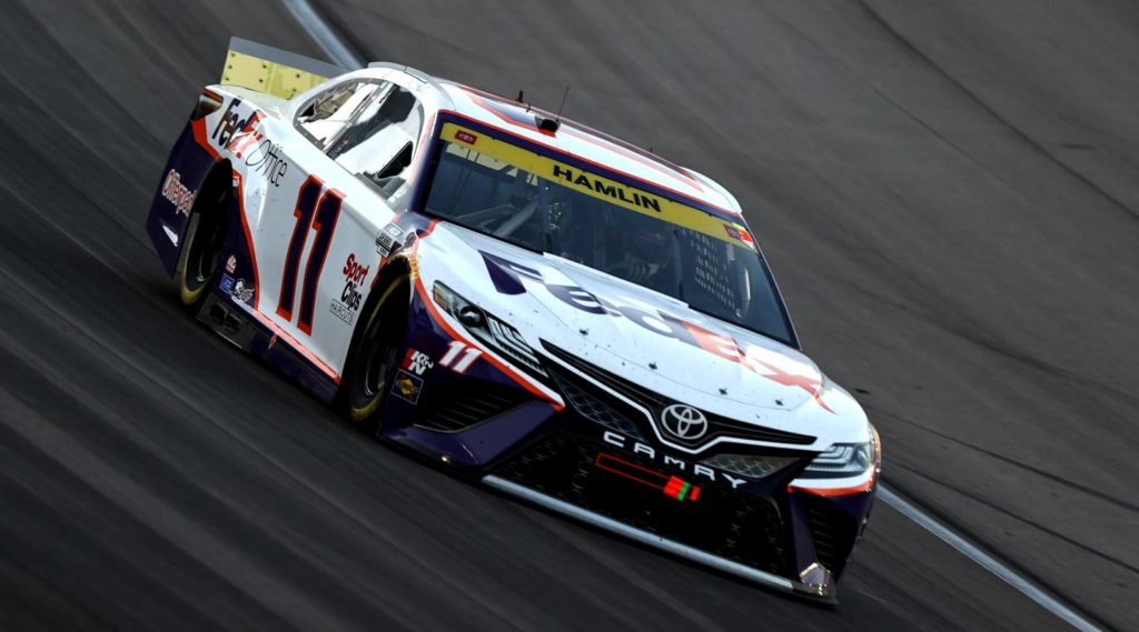 Denny Hamlin #11 FedEx Toyota at Las Vegas Motor Speedway 2021