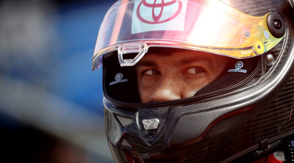 Bubba Wallace, driver of the #23 McDonald's Toyota, prepares to race prior to the NASCAR Cup Series YellaWood 500 at Talladega Superspeedway on October 04, 2021 in Talladega, Alabama.