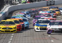 Martinsville 2 NASCAR Algorithm Predicted Finishing Order (Xfinity 500) Denny Hamlin, driver of the #11 FedEx Office Toyota, and Ryan Blaney, driver of the #12 Menards/Pennzoil Ford, lead the field to start the NASCAR Cup Series Blue-Emu Maximum Pain Relief 500 at Martinsville Speedway on April 11, 2021 in Martinsville, Virginia.